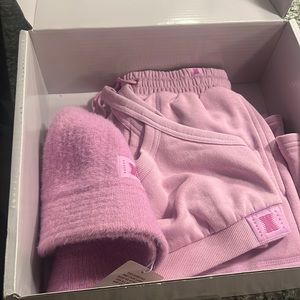 Savage x Fenty sweatpants and bra with matching hat